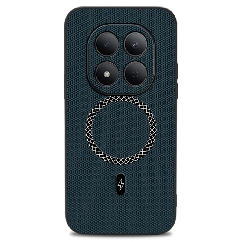 Funda para Xiaomi Redmi Note 15 Pro 5G (Global) con Textura de Triángulo, de Cuero PU, Ultrafina y a Prueba de Golpes - Azul