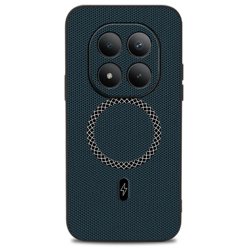 Чехол для Xiaomi Poco M8 Pro 5G / Redmi Note 15 Pro+ 5G (Глобальная версия) Треугольная текстура, искусственная кожа, ударопрочный, ультратонкий чехол - Синий