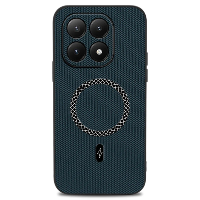 غطاء لهاتف شاومي 15T بتصميم مربع من جلد البولي يوريثان المضاد للصدمات وخفيف الوزن - أزرق