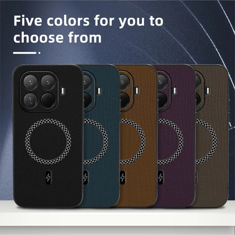 Für Xiaomi 15T Pro Hülle Dreieckstruktur PU-Leder Stoßfest Ultra Dünn Cover - Blau