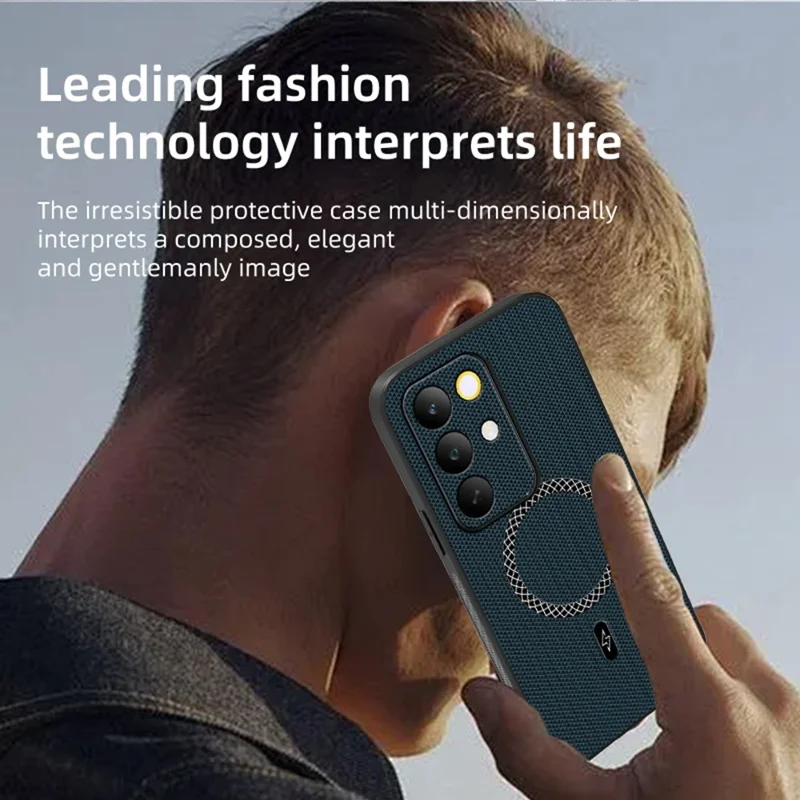 Case For Realme C85 5G  /  15x (India) 5G Triangle Texture PU Leather Shockproof Ultra Thin Cover - Blue