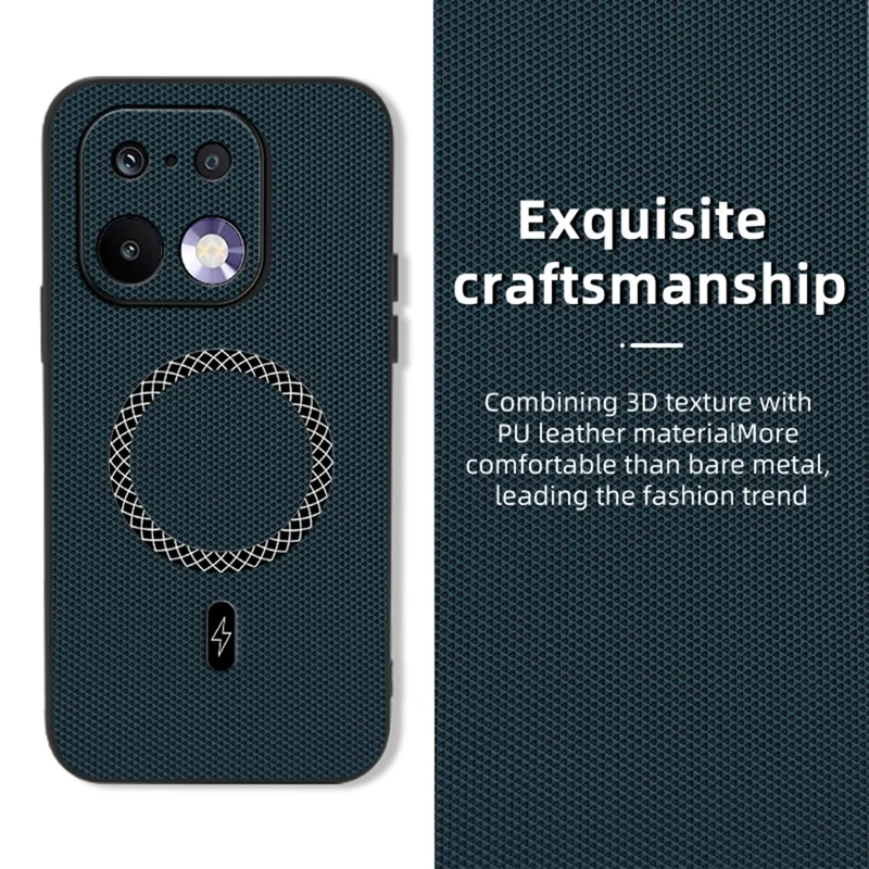 For Realme 16 Pro 5G Case Triangle Texture PU Leather Shockproof Ultra Thin Cover - Blue