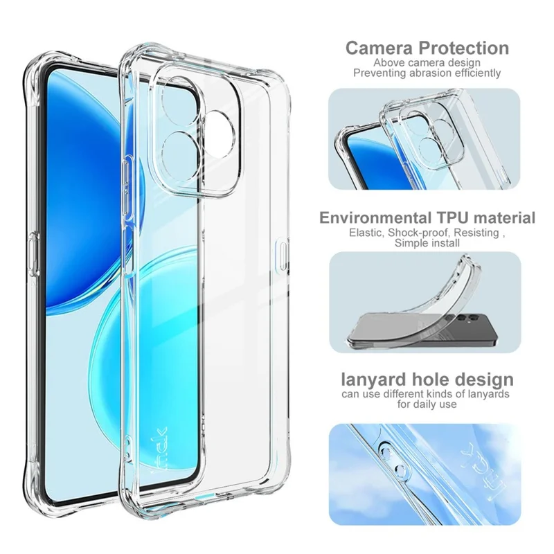 IMAK For Honor X8d 4G Case TPU Phone Cover Airbag Shockproof Protection - Transparent