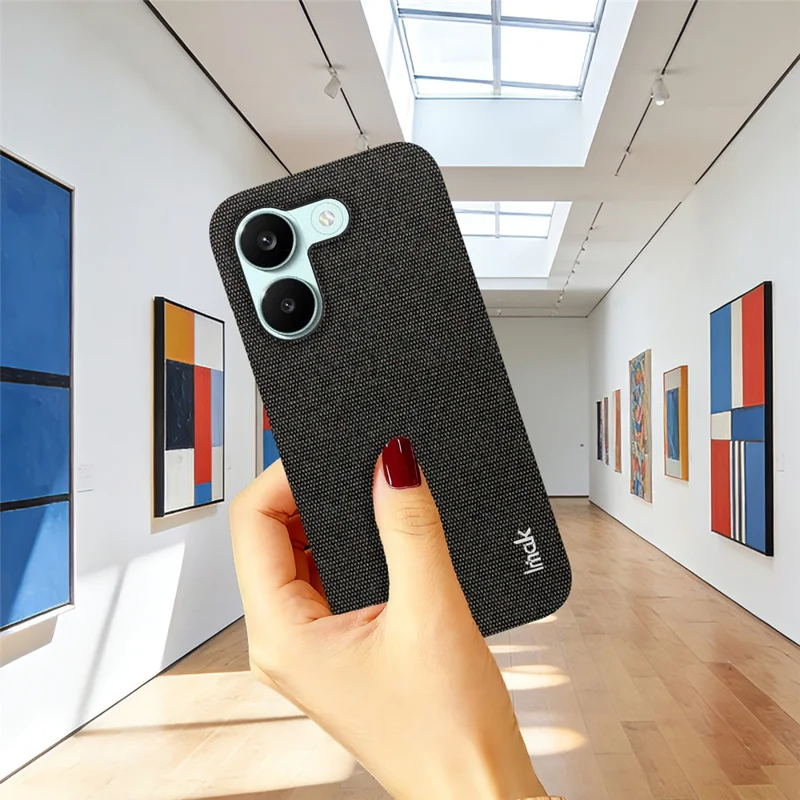 IMAK Ruiyi Series for Xiaomi Redmi Turbo 5 5G  /  Poco X8 Pro 5G Case Fabric Texture Leather + PC Phone Back Cover - Black