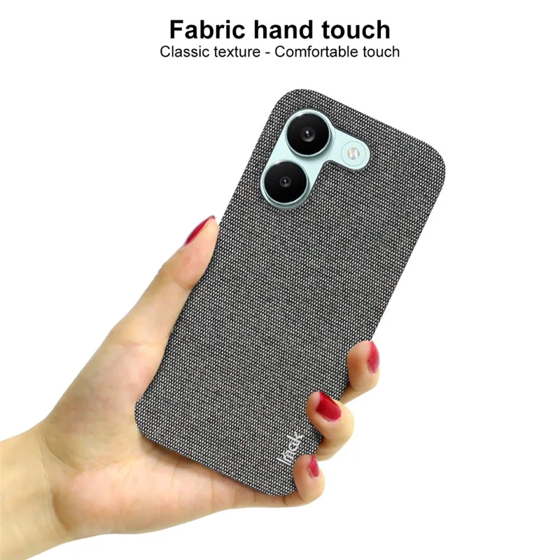 IMAK Ruiyi Series for Xiaomi Redmi Turbo 5 5G  /  Poco X8 Pro 5G Case Fabric Texture Leather + PC Phone Back Cover - Black