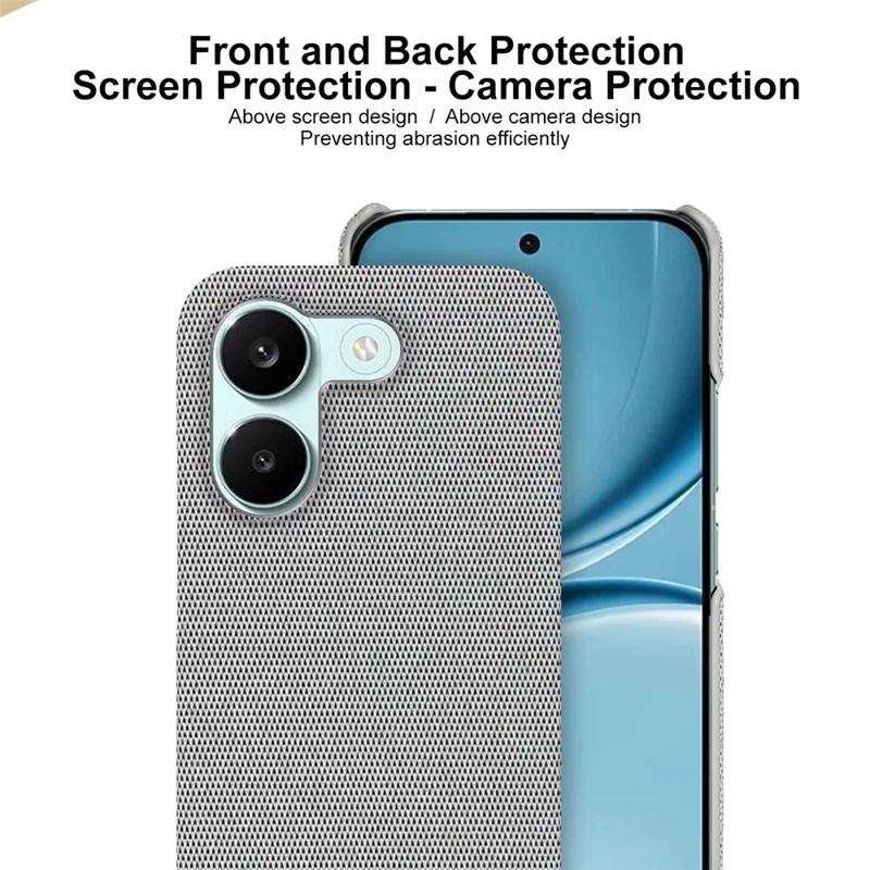 IMAK Ruiyi Series for Xiaomi Redmi Turbo 5 5G  /  Poco X8 Pro 5G Case Fabric Texture Leather + PC Phone Back Cover - Black