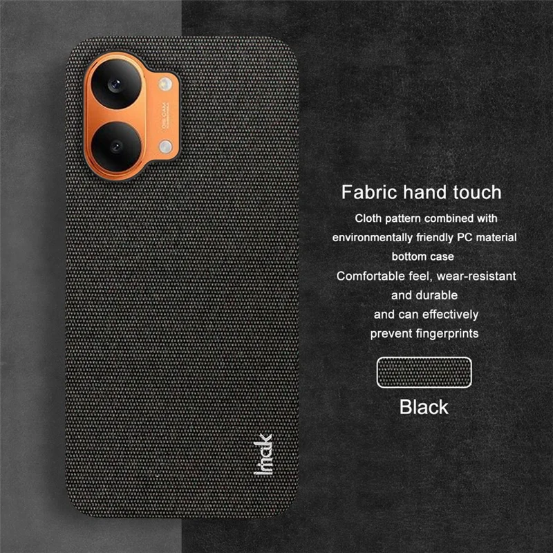 IMAK Ruiyi Series for Xiaomi Redmi Turbo 5 Max 5G  /  Poco X8 Pro Max 5G Case Fabric Texture Leather + PC Phone Back Cover - Black