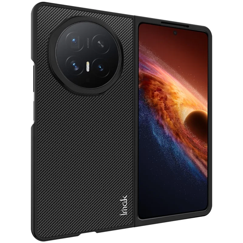 IMAK Ruiyi Series for Honor Magic V6 5G Case Carbon Fiber Texture Leather + PC Phone Cover