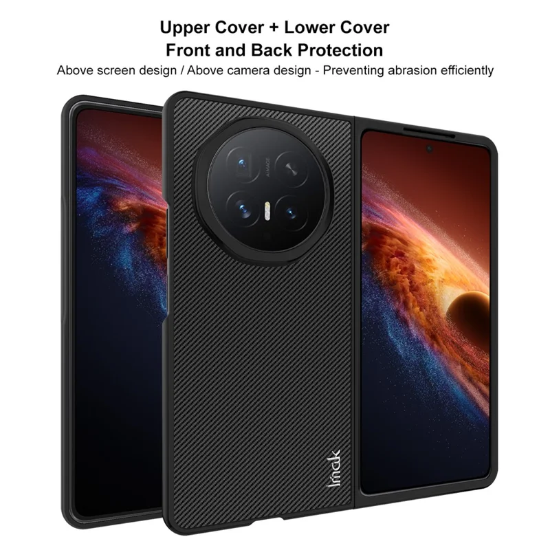 IMAK Ruiyi Series for Honor Magic V6 5G Case Carbon Fiber Texture Leather + PC Phone Cover