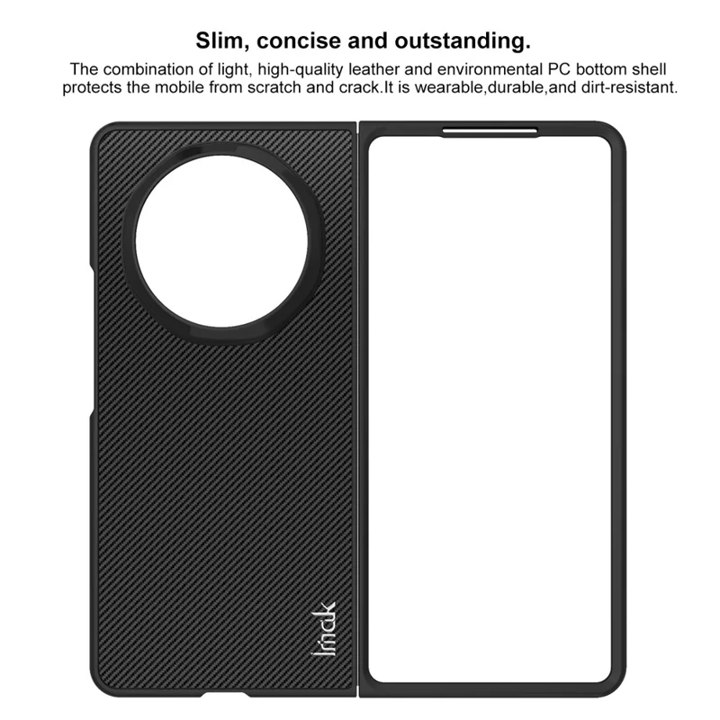 IMAK Ruiyi Series for Honor Magic V6 5G Case Carbon Fiber Texture Leather + PC Phone Cover