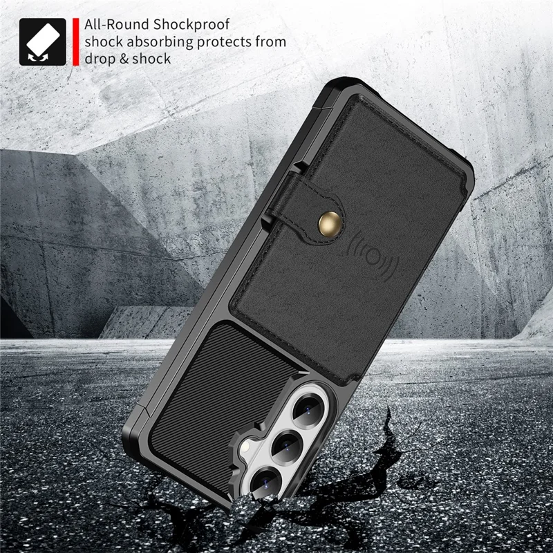 Cover per Samsung Galaxy A57 5G con Portatessere in Pelle PU + TPU - Nero