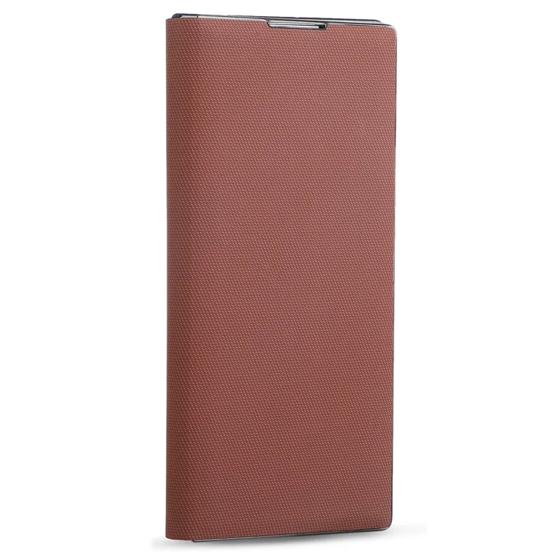 For Samsung Galaxy Z Fold7 5G Magnetic Phone Case PC + Technical Fabric Texture Wallet Flip Cover - Brown