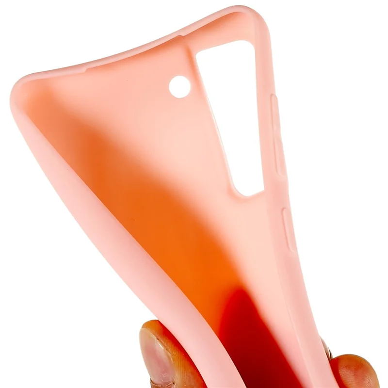 For Samsung Galaxy S21 FE 5G Anti-Scratch Cell Phone Cover Matte Flexible TPU Phone Case - Light Pink
