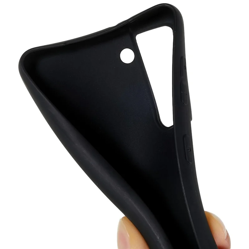 Back Shell for Samsung Galaxy S21 4G / 5G Shockproof TPU Phone Case Fingerprint Free Matte Protective Cover - Black