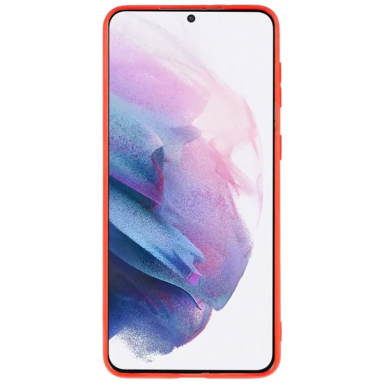 Coque arrière pour Samsung Galaxy S21 4G / 5G Étui de protection pour téléphone Antichoc en TPU Couverture de protection mate sans empreintes digitales - Rouge