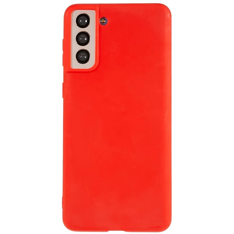 Coque arrière pour Samsung Galaxy S21 4G / 5G Étui de protection pour téléphone Antichoc en TPU Couverture de protection mate sans empreintes digitales - Rouge