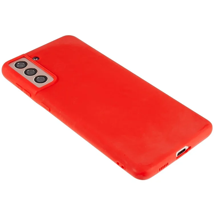 Coque arrière pour Samsung Galaxy S21 4G / 5G Étui de protection pour téléphone Antichoc en TPU Couverture de protection mate sans empreintes digitales - Rouge