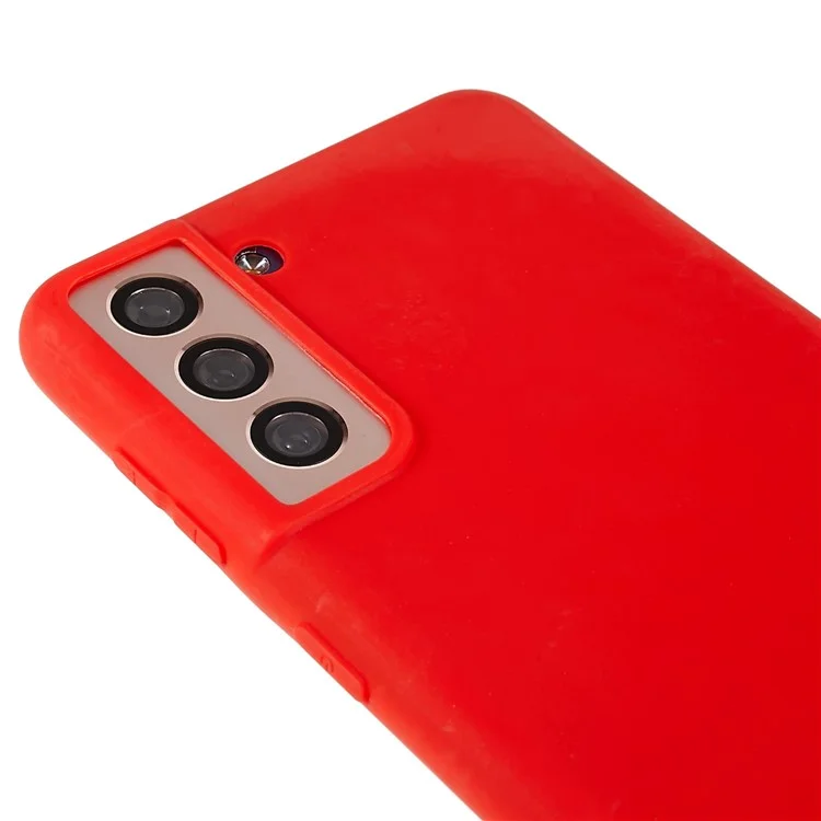 Coque arrière pour Samsung Galaxy S21 4G / 5G Étui de protection pour téléphone Antichoc en TPU Couverture de protection mate sans empreintes digitales - Rouge