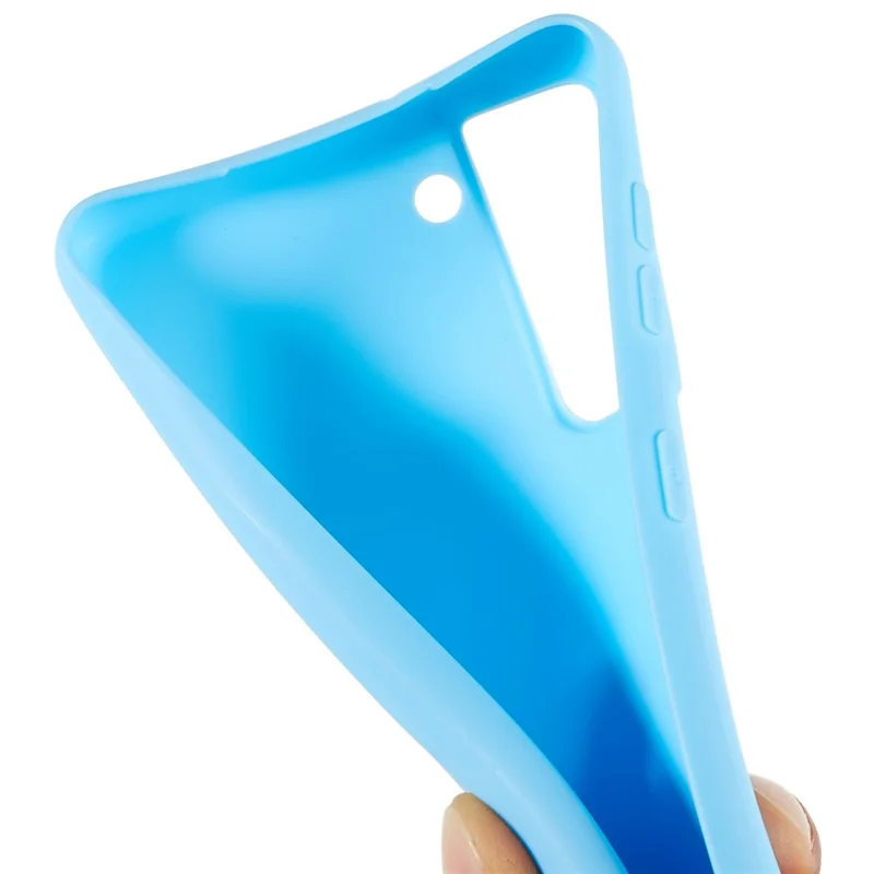 Back Shell for Samsung Galaxy S21 4G  /  5G Shockproof TPU Phone Case Fingerprint Free Matte Protective Cover - Baby Blue