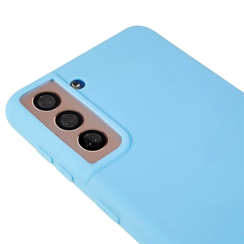 Back Shell for Samsung Galaxy S21 4G  /  5G Shockproof TPU Phone Case Fingerprint Free Matte Protective Cover - Baby Blue