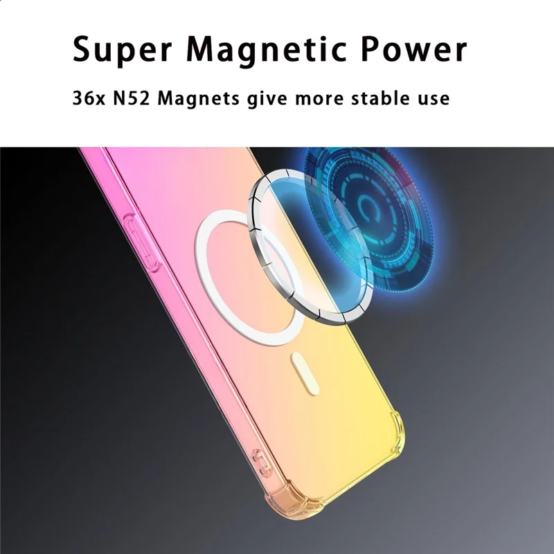 Bulk Purchasing For Nothing Phone (3a) Magnetic Case Gradient Color PC + TPU Anti-drop Four Corners Phone Cover - Pink  /  Gold