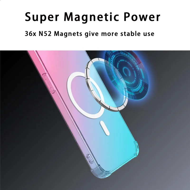 Compra al por mayor de funda magnética para Nothing Phone (3a), color degradado, material PC + TPU, protección anticaída con refuerzo en las cuatro esquinas - Rosa / Verde