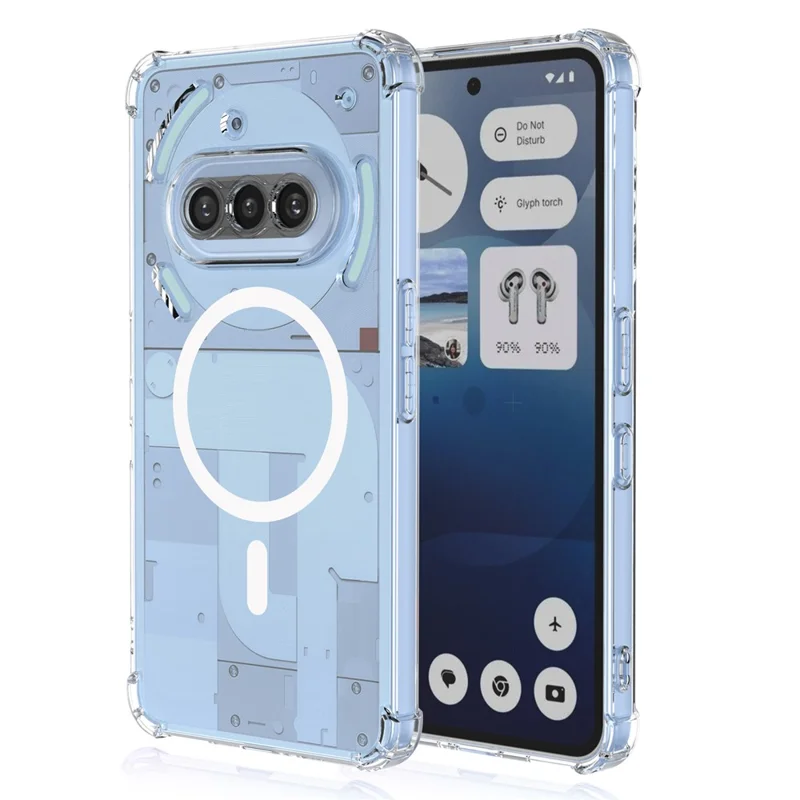 Bulk Purchasing For Nothing Phone (3a) Magnetic Case Shockproof Four Corners PC + TPU Phone Cover - Transparent