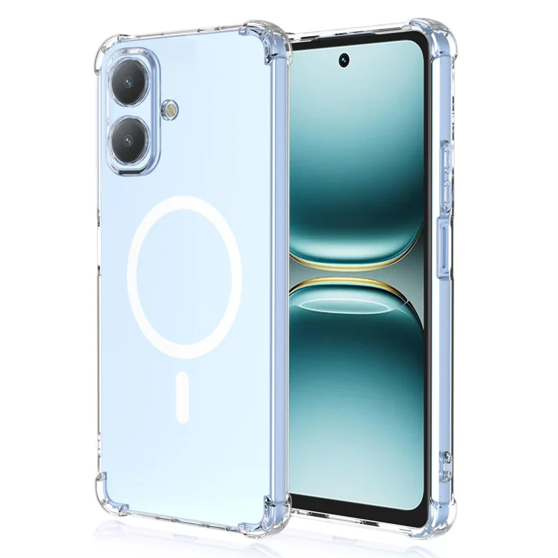 Bulk Purchasing For TECNO Pop 10  /  Spark Go 2 4G Magnetic Case Shockproof Four Corners PC + TPU Phone Cover - Transparent