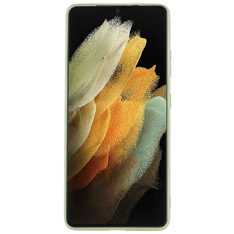 TPU-telefoonhoesje voor Samsung Galaxy S21 Ultra 5G, vingerafdrukbestendig, mat, beschermd telefoonhoesje - Groen