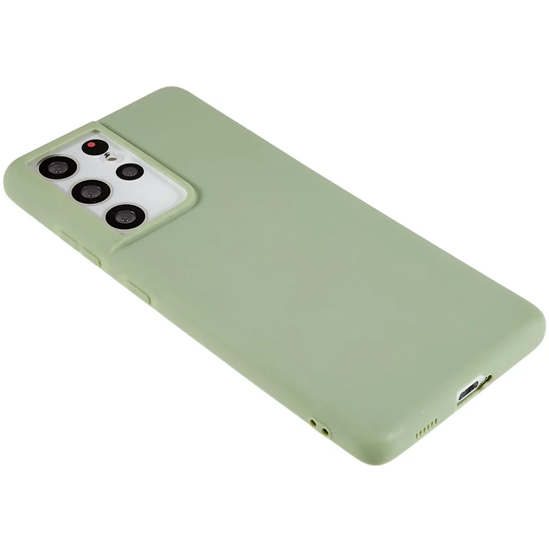 TPU-telefoonhoesje voor Samsung Galaxy S21 Ultra 5G, vingerafdrukbestendig, mat, beschermd telefoonhoesje - Groen