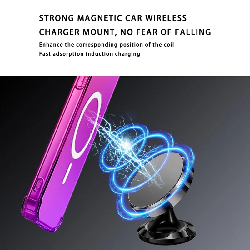 Bulk Purchasing For Google Pixel 10  /  Pixel 10 Pro Magnetic Case Gradient Color PC + TPU Anti-drop Four Corners Phone Cover - Pink  /  Purple