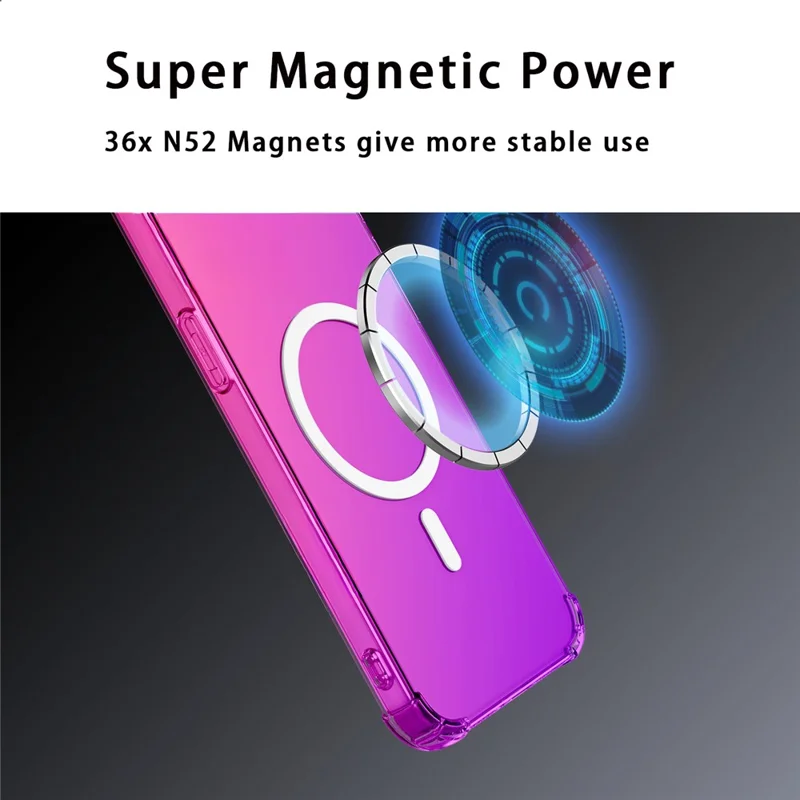 Bulk Purchasing For Google Pixel 10  /  Pixel 10 Pro Magnetic Case Gradient Color PC + TPU Anti-drop Four Corners Phone Cover - Pink  /  Purple