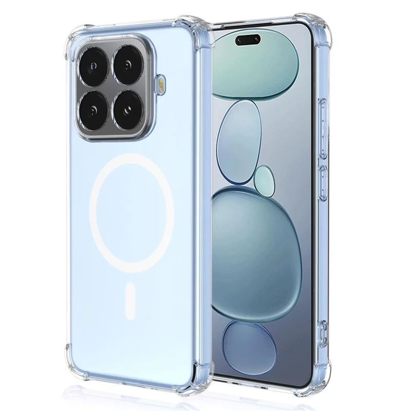 Großhandelskauf für Xiaomi 15T Pro Magnetischer Schutzhülle Stoßfester Vier-Ecken-PC + TPU-Handyhülle – Transparent