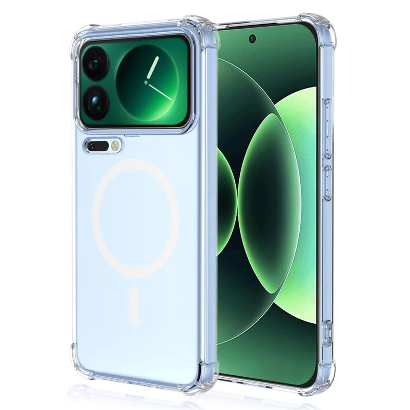 Bulk Purchasing For Xiaomi 17 Pro Magnetic Case Shockproof Four Corners PC + TPU Phone Cover - Transparent