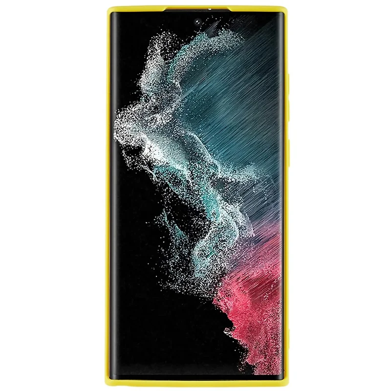 Back Shell for Samsung Galaxy S22 Ultra 5G Matte Phone Case Cell Phone Soft TPU Protective Back Cover - Yellow