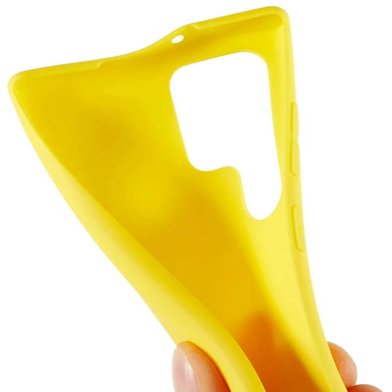 Back Shell for Samsung Galaxy S22 Ultra 5G Matte Phone Case Cell Phone Soft TPU Protective Back Cover - Yellow