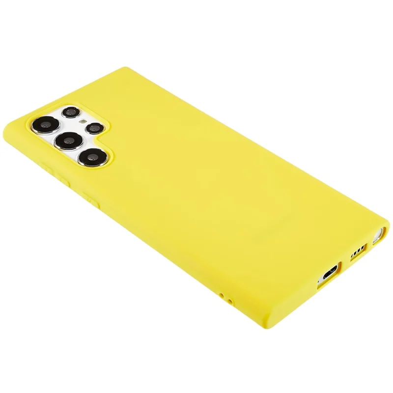 Back Shell for Samsung Galaxy S22 Ultra 5G Matte Phone Case Cell Phone Soft TPU Protective Back Cover - Yellow