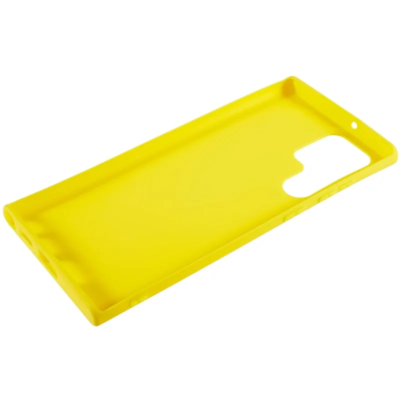 Back Shell for Samsung Galaxy S22 Ultra 5G Matte Phone Case Cell Phone Soft TPU Protective Back Cover - Yellow