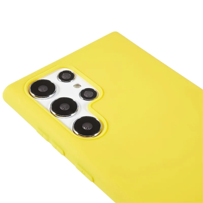 Back Shell for Samsung Galaxy S22 Ultra 5G Matte Phone Case Cell Phone Soft TPU Protective Back Cover - Yellow