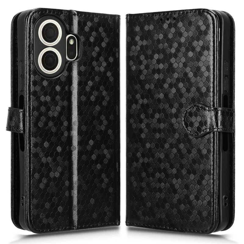 Чехол-кошелек для TCL NxtPaper 70 Pro 5G с узором из точек, чехол из искусственной кожи PU с наплечным ремешком — черный