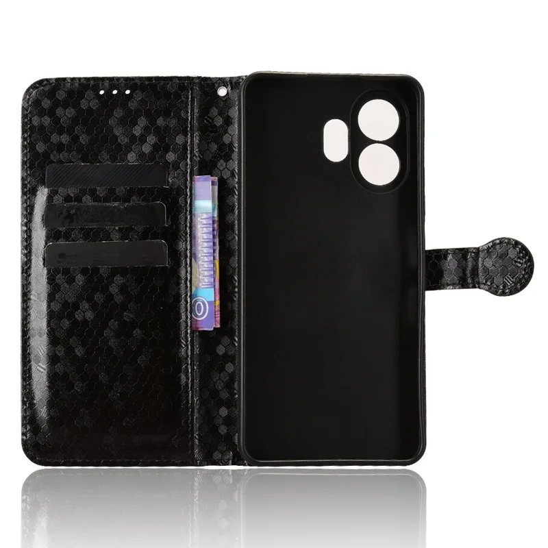 Чехол-кошелек для TCL NxtPaper 70 Pro 5G с узором из точек, чехол из искусственной кожи PU с наплечным ремешком — черный