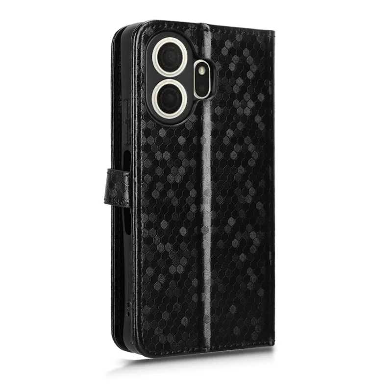 Чехол-кошелек для TCL NxtPaper 70 Pro 5G с узором из точек, чехол из искусственной кожи PU с наплечным ремешком — черный