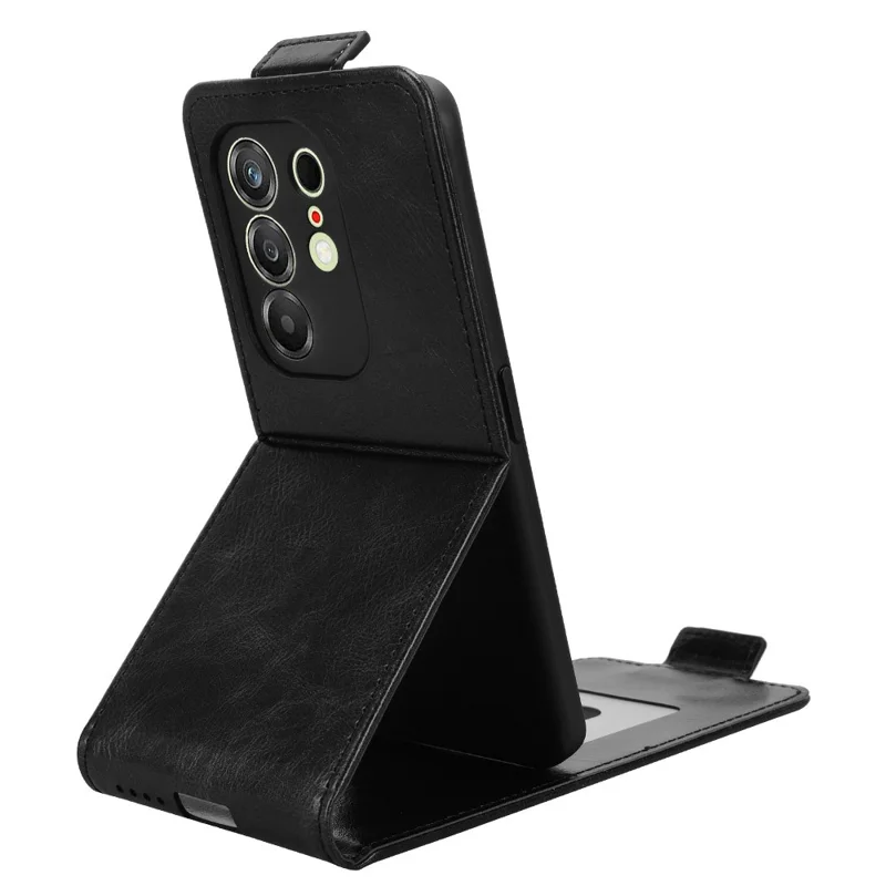 For TECNO Camon 50 Pro 4G Stand Case Magnetic Clasp Vertical Flip Leather Phone Cover with Card Holder - Black