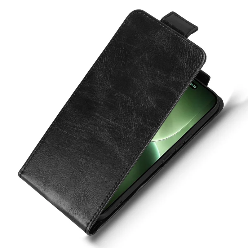 For TECNO Camon 50 Pro 4G Stand Case Magnetic Clasp Vertical Flip Leather Phone Cover with Card Holder - Black