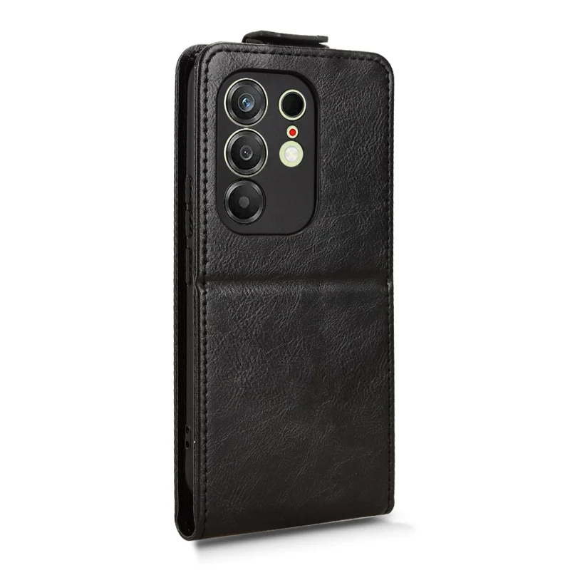 For TECNO Camon 50 Pro 4G Stand Case Magnetic Clasp Vertical Flip Leather Phone Cover with Card Holder - Black