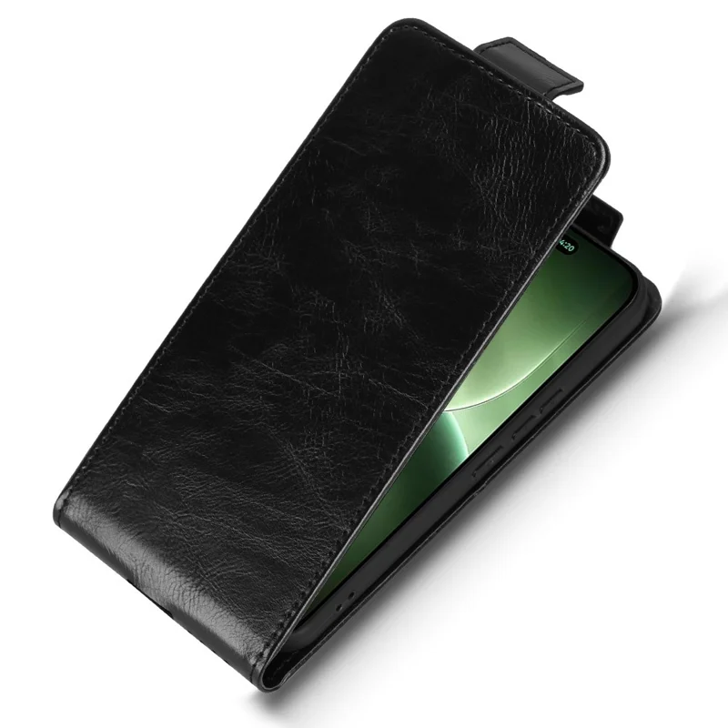 For TECNO Camon 50 4G Stand Case Magnetic Clasp Vertical Flip Leather Phone Cover with Card Holder - Black