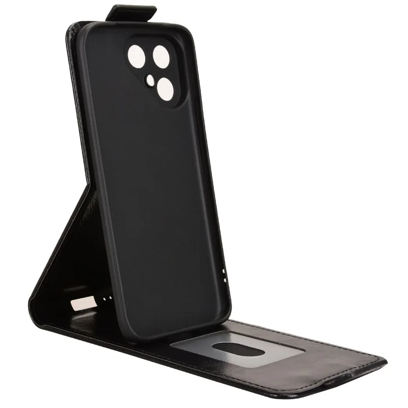 For TECNO Pova Curve 2 5G Stand Case Magnetic Clasp Vertical Flip Leather Phone Cover with Card Holder - Black