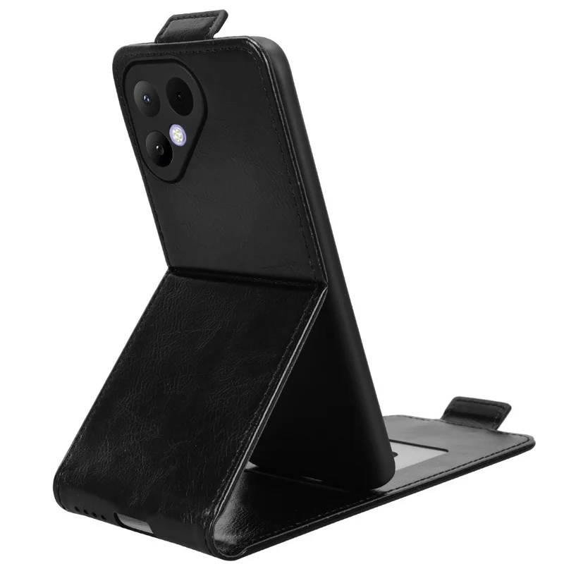 For TECNO Pova Curve 2 5G Stand Case Magnetic Clasp Vertical Flip Leather Phone Cover with Card Holder - Black