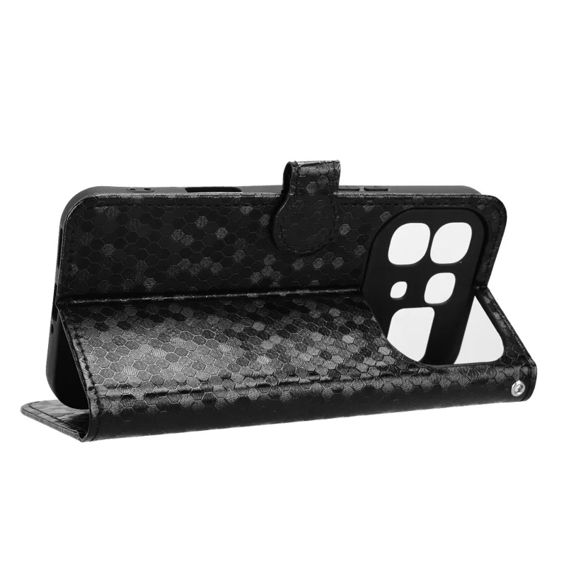 Étui portefeuille pour Infinix Note 60 5G / Note 60 Pro 5G avec motif à pois, housse en cuir PU avec dragonne - Noir