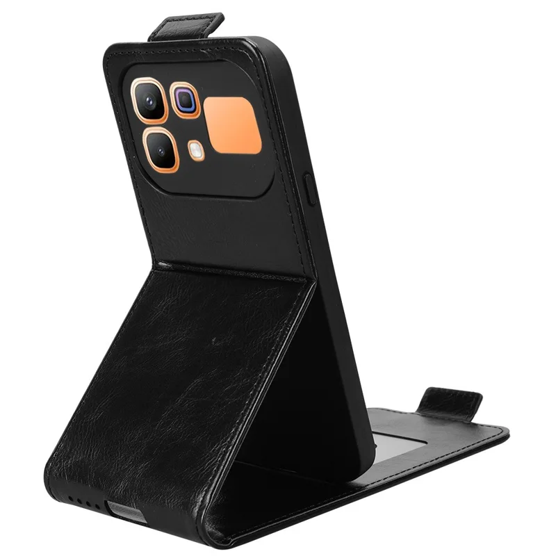 Stand Case For Infinix Note 60 5G  /  60 Pro 5G Magnetic Clasp Vertical Flip Leather Phone Cover with Card Holder - Black